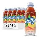 Snapple Zero Sugar Peach Tea, 16 fl oz recycled plastic bottle (Pack of 12), Best By JUL 17/25