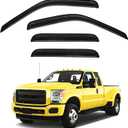 F250 Rain Guards - Window Visors for 1999-2016 Ford F250/F350/F450/F550 Super Duty SuperCrew Cab, Out-Channel Side Window Rain Guards for F350 Accessories, 4PCS, Black