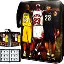 Basketball Card Binder, Trading Card Binder 9 Pocket with 50 Removable Sleeves Fits 900 Sport Cards, 3 Ring Card Holder Binder with Zipper, Collector Storage Album