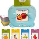 Korean-English Talking Flash Cards for Kids 112 PCS, Learn Korean Alphabet, Words and Pronunciation, Korean Language Learning Toys for Beginners