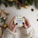 2 x Our First Christmas Engaged Ornament 2025, First Year Xmas Keepsake for Engaged Couple Gift, Christmas Engagement Ornaments, Engagement Gifts for Couples (2.9 Inch) (Multicolor 08)