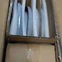 GBHOME Ceramic Dinnerware Sets for 4, 12 Pieces Stoneware Plates and Bowls Sets, Reactive Glaze Dishes -Scratch Resistant, Dishwasher&Microwave Safe-Brunnera Blue