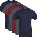 Gildan Men's Crew T-Shirts, Multipack, Style G1100 (X-Large, Navy/Charcoal/Cardinal Red (5-pack))