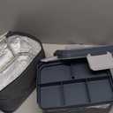 Annie & Mia Design Electric Lunch Box for Adults, 100w 3.5L 2-Layer Portable Food Warmer, Dual Mode 2.5L + 1L Heated Lunch Box for Adults, Home/Car/Office/Truck Use, Lonchera Elctrica Porttil (Steel Glacier)