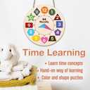 Mondily Interactive Calendar for Kids Ages 3+, Wooden Toddler Calendar, Teaching Seasons, Years, Months, Days of Week, Daily Activity Calendars for Kid Preschool & Homeschool (10 x 14 inches)