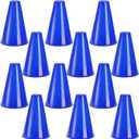 Hedume 12 Pack Cheer Megaphone, Plastic Blue Megaphone Party Accessory for Sports Cheers, Sports Match Game, Director Prop, Party Favors, Party Noisemaker, School Outdoor Activities Cheerleading