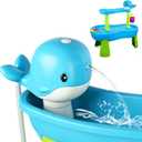 Water Table Pump,Battery Powered Whale Water Pump for Water Table Continuous Flow, Cordless, Rechargeable,No Damage Installation Outdoor Play Accessories for Kids(no Water Table Included) (Blue)