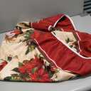 bnhjsdw Elastic Round Tablecloth - Fit for 36-44” Tables, Christmas Round Fitted Table Cloth with Elastic Edge, Water Resistant Washable Table Covers for Dining Room, Party & Kitchen Decor (Red-Xmas Flowers)