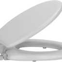 Soft Standard Vinyl Toilet Seat, Silver - 17 Inch Soft Vinyl Cover with Comfort Foam Cushioning - Fits All Standard Size Fixtures - Easy to Install Fantasia by Achim Home Decor