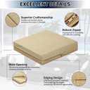 PureFit Waterproof Outdoor Cushion Covers Replacement for Patio Furniture Chair Seat Cushion Covers 24x24 inch for Outdoor Furniture Garden Backyard with Zipper, 2 Pack SLIPCOVERS ONLY, Camel