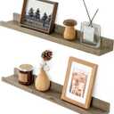 Rustic 24 Inch Floating Shelves - Grey Picture Ledge Shelf for Wall with Lip, Perfect for Nursery or Book Shelf (24in, Set of 2)