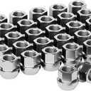 9/16"-18 Open End Lug Nuts - 32pcs OEM Wheel Lug Nuts Compatible with 75-97 F-250/F-350, 02-10 Ram 1500/2500/3500, 05-11 Dakota, 04-09 Durango Chrome Wheel Nuts