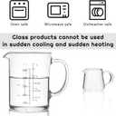Leinuosen 4 Pcs Small Glass Creamer Pitcher Set Transparent Mini Poured Glass Tea Pitcher, Milk and Coffee Serving Jugs for Tea Milk Coffee(Handle Style)