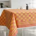 Ecology Vinyl Tablecloths-52''90''Rectangle Flannel Backed and Sewn Hem,Healthy Plastic Table Cover for Rectangular Table,100% Waterproof and Stain Resistant,Easy Care