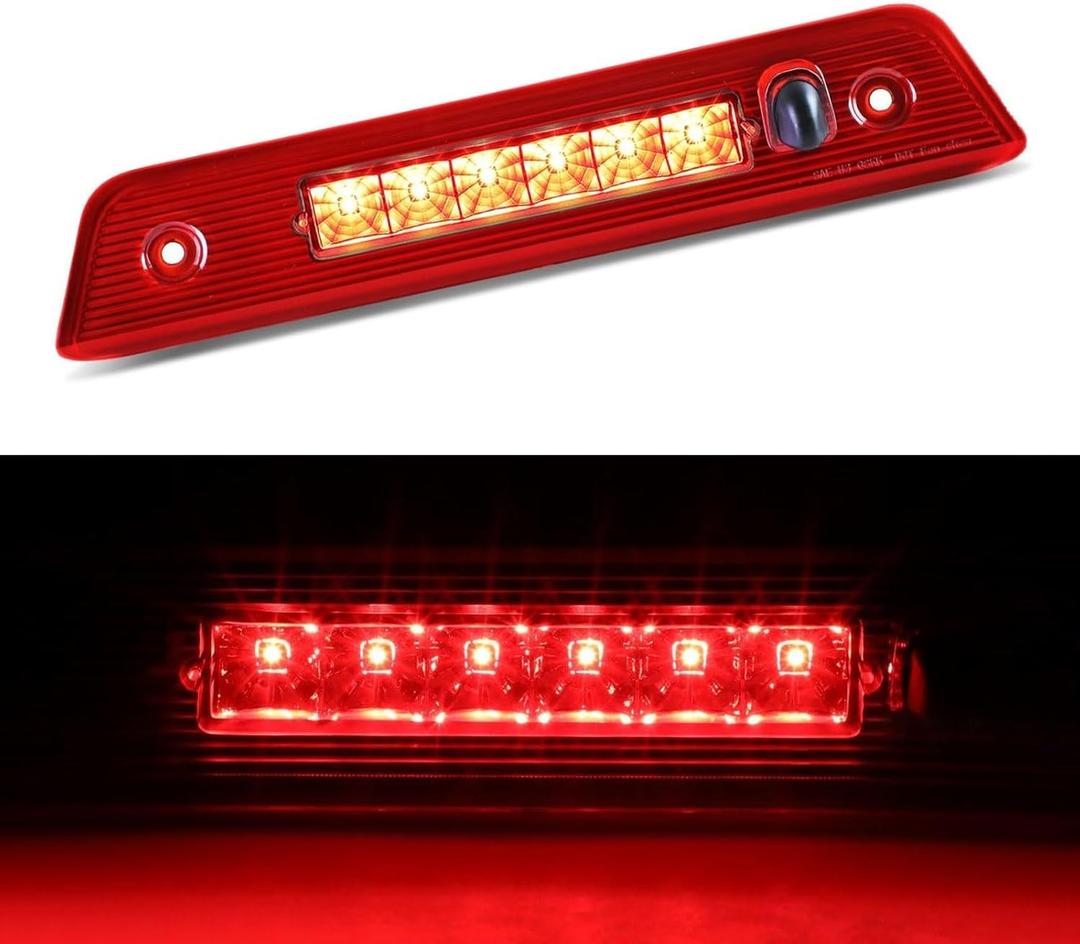 Third 3rd Brake Light LED for 2008-2012 Jeep Liberty, High Mount Rear Brake Lights Assembly for 08-12 Liberty, Waterproof Center Cab Lamp Stop Light (Red)