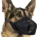 Mesh Dog Muzzle, Breathable Soft Dog Muzzle with Reflective Straps for Secure Fit, Prevents Biting, Chewing Scavenging Adjustable for Dogs,Black,XL
