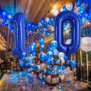 4 x TONIFUL 40 Inch Number 10 Balloon Laser Dark Blue Digital 10 Balloon Giant Foil 10 Navy Blue Balloons for 10th Birthday Party Engagement 10th Anniversary Celebration Graduations Decorations Supplies