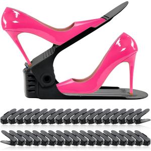 Shoe Slots Organizer 36 Pack - Shoe Stackers for a Pair of Shoes, shoe Storage shoes Space Savers 50%, 4 Levels Adjustable Thickening Double Layer shoes Holders shoe Organizer for Closet, Black