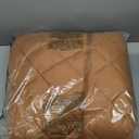 Amazon Essentials Women's Puffer Jacket, Heavyweight Diamond Quilted Knee Length Winter Coat (Large, Tan)