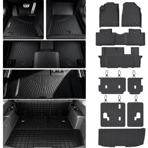 Floor Mats for Honda Pilot 2009 2010 2011 2012 2013 2014 2015 Accessories 9PCS, Cargo Mat Custom TPE All Weather Protection Full Coverage 2nd & 3rd Row Floor Liner &Trunk Liner car Accessories