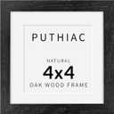 4x4 Oak Wood Picture Frame - 4"x4" Photo Frame, 4x4 Picture Frame Wood, Natural Solid Wooden Picture Frames for Wall Art Photo and Prints(1 Pack, Black)