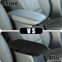 Center Console Seat Armrest Cover - Car Inner Seat Armrest Lid Storage Covers Trim - for Ford Escape 2017-2019 Neoprene Fabric Black - 1 Pc