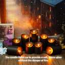 kakoya Flameless LED Candles Battery Operated with Remote and Timer,Flickering Electric Fake Plastic Pillar Candles Set of 24(D3 x H 3" 4" 5") Black