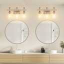 Bathroom Light Fixtures (3-Light, 19 Inch), Brushed Nickel Vanity Lights for Bathroom with Clear Wine Glass Glass Shade, Modern Vanity Wall Lights for Mirror Bedroom Living Room Kitchen Hallway Porch