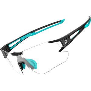 ROCKBROS Cycling Sunglasses Photochromic Bike Glasses for Men Women Sports Goggles UV Protection (Black Green)