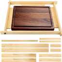 11 PCS Adjustable Juice Groove Router Jig with Inch Scale, 29" x 22" Juice Groove Jig for Cutting Board, Wooden Router Guide for Making Square Recesses