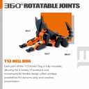 Uodofy (Assembly Completed) T13 3D Action Figure Set,Dummy Robo Titan 13 Action Figures,3D Printed Multi-Jointed Toy (Black + Orange) 