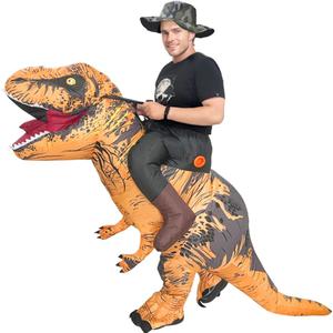 Inflatable Dinosaur Costume Adult Blow Up Riding T-rex Suit Ride on Dino Halloween Costume for Cosplay Party