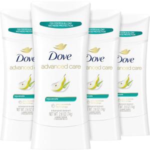 Dove Advanced Care Antiperspirant Deodorant Stick Rejuvenate 4 Count to help skin barrier repair after shaving by boosting skin's ceramide levels 72-hour odor control for soft underarms 2.6 oz
