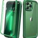 Diaclara for iPhone 13 Pro Max Case, Full Body Rugged with Built-in Touch Sensitive Anti-Scratch Screen Protector, Soft TPU Bumper Case for iPhone 13 Pro Max Case 6.7", Green