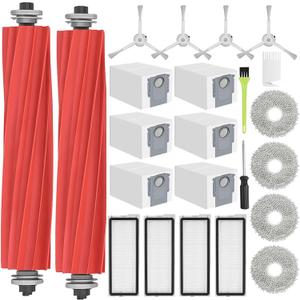 Qrevo S Replacement Accessories for Roborock Qrevo S/Qrevo Pro/Qrevo Plus/QRevo MaxV Replacement Parts for Qrevo S Accessory Kit 2 Main Brushes 6 Dust Bags 4 Filters 4 Mop Pads 4 Side Brushes