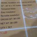 KPUY Glass Shower Door, 43-48" W x 76" H Semi-Frameless Double Sliding Shower Door, 1/4" (6mm) Thick Tempered Clear Glass with Explosion-Proof Film Nano Coating, Matte Black