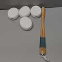 AmazerBath Lotion Applicator for Back, Feet, 4 Replacement Pads with 17" Curved Handle, Back Sunscreen Applicator for Kids, Elderly, Women, Apply Skin Cream Medicine Moisturizer Tanner, White