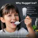 VECYS Nugget Ice Maker Countertop with Auto Water Pump, 33LBS Daily Sonic Ice, Portable Pellet Ice Machine with Continuous Ice Making, Touch Panel, Self-Cleaning, Ice Basket & Night Light