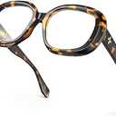 VISOONE Oversized Round Computer TR90 Blue Light Blocking Glasses for Women Men Lavinia