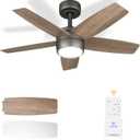 Ceiling Fan with Light Remote: 36 Inch Small Ceiling Fans for Kids Bedroom Dorm Room Small Room- Reversible Quiet DC Motor Dimmable Light with 6 Speeds(Bronze+Walnut)