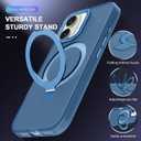 tharlet Magnetic Ring for iPhone 16 Plus Case, [Military Grade Drop Tested][Compatible with MagSafe][Built in Kickstand] Translucent Slim Back Soft Edge Anti-Fingerprint, Blue
