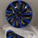 YOLOCKEY 15 inch Blue Wheel Rim Cover Hubcaps Replacement R15 Hub Caps Snap On Universal Wheel Rim Cover ABS Exterior Accessories for Car Trunk SUV Set of 4