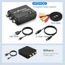 HTDYOO S Video RCA to HDMI Converter with RCA Cable + Svideo Cable + USB Cable, S-Video AV to HDMI Converte Compatible for PAL/NTSC for TV/PC/PS1/PS2/ STB/Xbox/VHS/VCR/DVD