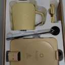 Coffee Mug Warmer & iKago Mug Set, Temperature Control Smart Heated Mug for Desk, Electric Coffee Warmer with Auto Shut Off & Real-Time Temp Display, Gifts for Men Women, 15oz Ceramic Mug