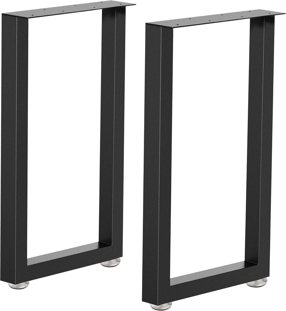 Metal Table Legs Heavy Duty Square Tube Desk Frame Industrial Dining/Coffee/Computer Table Legs, Set of 2(Square), 28"