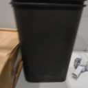 Amazon Basics Rectangular Plastic Office Wastebasket, Easy to Clean, 10 Gallon, Black, 2-Pack