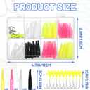 Gemscream 93 Pieces Fishing Tackle Kit with 12 Assorted Color Floats + 81 Pcs Artificial Soft Baits Durable Plastic Lures, Fits All Fishing Scenes