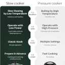 KOOC Small Slow Cooker, 2-Quart, Free Liners Included for Easy Clean-up, Upgraded Ceramic Pot, Adjustable Temp, Nutrient Loss Reduction, Stainless Steel, Black, Round