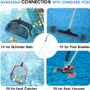 12 FT Heavy Duty Pool Pole, Prime Telescopic Aluminum Standard Pole with Extendable Stick Joint for Swimming Pool Cleaning Tools Connect with Pool Net Skimmers, Brushes, Vacuum Heads