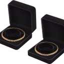 LETURE 2 Pieces Velvet Bracelet Boxes for Jewelry Gift, Classic Jewelry Box Storage Case Organizer Holder for Wedding, Engagement, Proposal, Birthday and Anniversary (Black)
